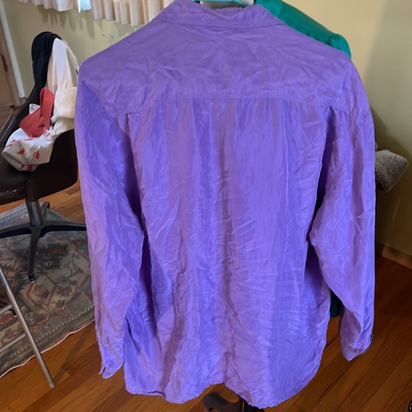 Silk Purple Vintage Button Down Blouse - Picture 5 of 5